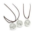 Glass Dried Flower Ball Dandelion Pendant Leather Chain - Image 3