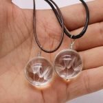 Glass Dried Flower Ball Dandelion Pendant Leather Chain - Image 4