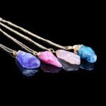 Trendy Natural Stone Multicolor Sweater Chain Pendant Necklace for Women - Image 2