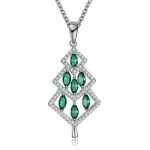 INALIS Christmas Tree Pendant Green Zirconia Necklace Gift - Image 2