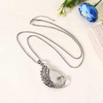 Retro Opal Crystal Peacock Feather Women Pendant Necklace - Image 3