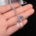 Vintage Alloy Glass Bottle Dandelion Letter Wish Necklace - Image 5