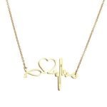 Heartbeat Electrocardiogram Heart Pendant Chain Necklace