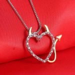 Sweet Couple Devil Love Necklace Crystal Pendants Jewelry - Image 5