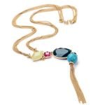 Trendy Tassel Zinc Alloy Resin Beads Long Sweater Necklace - Image 3