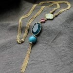 Trendy Tassel Zinc Alloy Resin Beads Long Sweater Necklace - Image 5