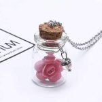 Fashion Glass Tiny Wishing Bottle Charm Necklace - Image 2