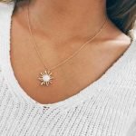 Fashion Silver Gold Sun Flower Pendant Necklace for Women - Image 5