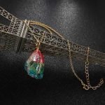 Trendy Natural Stone Gold Line Colorful Handmade Necklace - Image 4