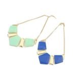 Geometric Pendant Statement Necklace Gold Plated Chain Choker - Image 4