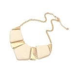 Geometric Pendant Statement Necklace Gold Plated Chain Choker - Image 6