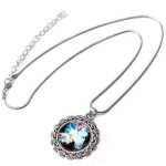 Galaxy Sky Nebula Space Glass Cabochon Silver Alloy Pendant Necklace - Image 4