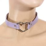 Punk Heart Button Leather Choker Collar Necklace Handmade Jewelry for Women - Image 4