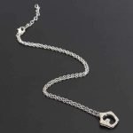 Silver Full Rhinestone Hollow Star Moon Pendant Necklace For Women - Image 3